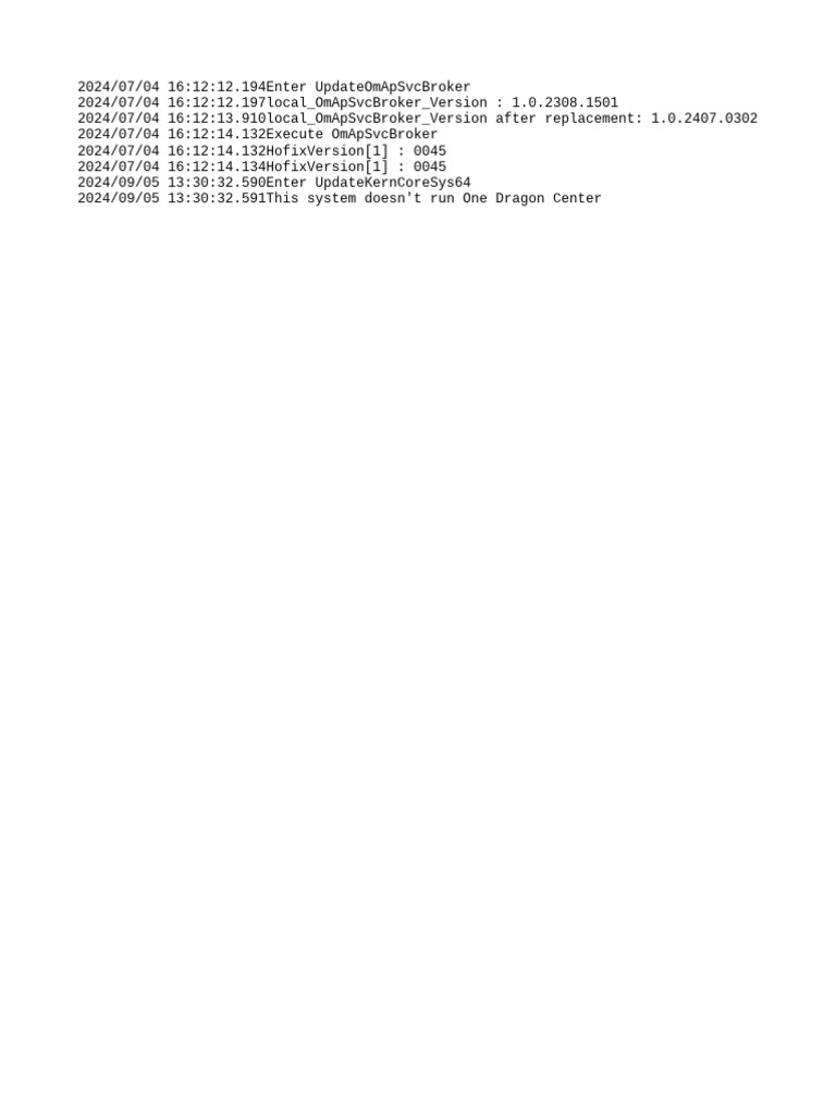 OmApSvcBroker Version Update Log | PDF