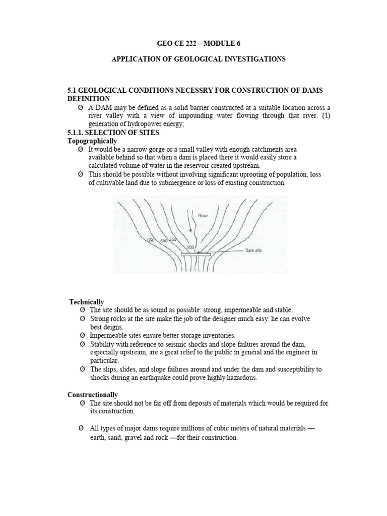 Geological Considerations for Dam Construction | PDF | Rock (Geology ...