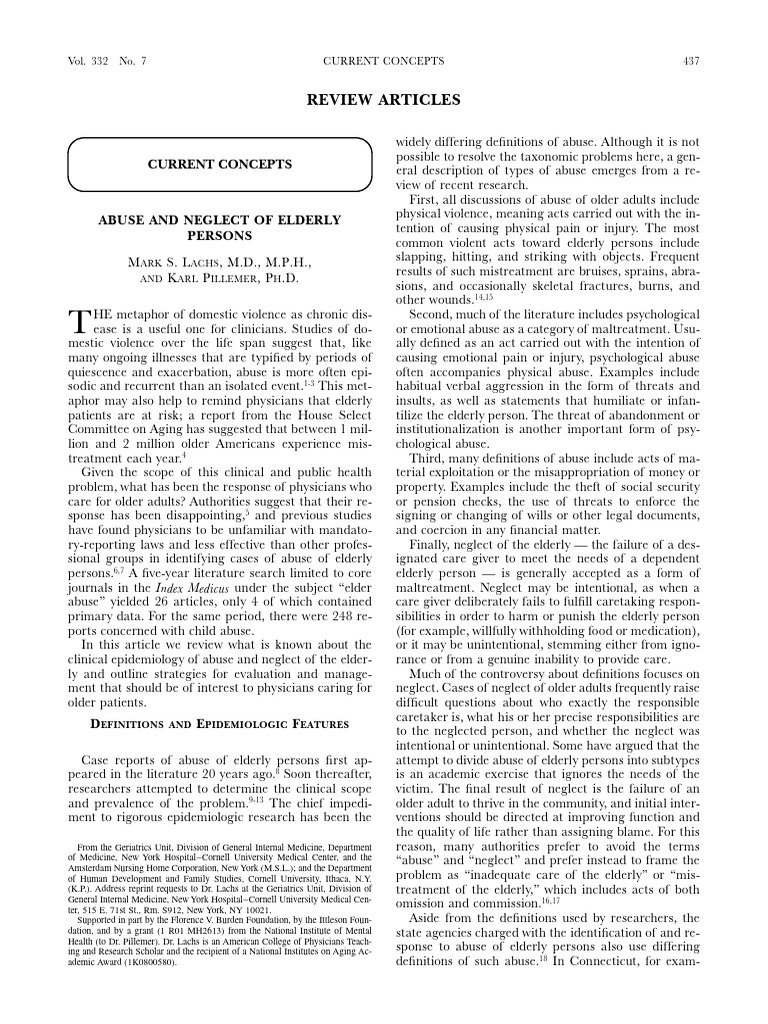 Abuse and Neglect in Older People | PDF | Child Abuse | Violence