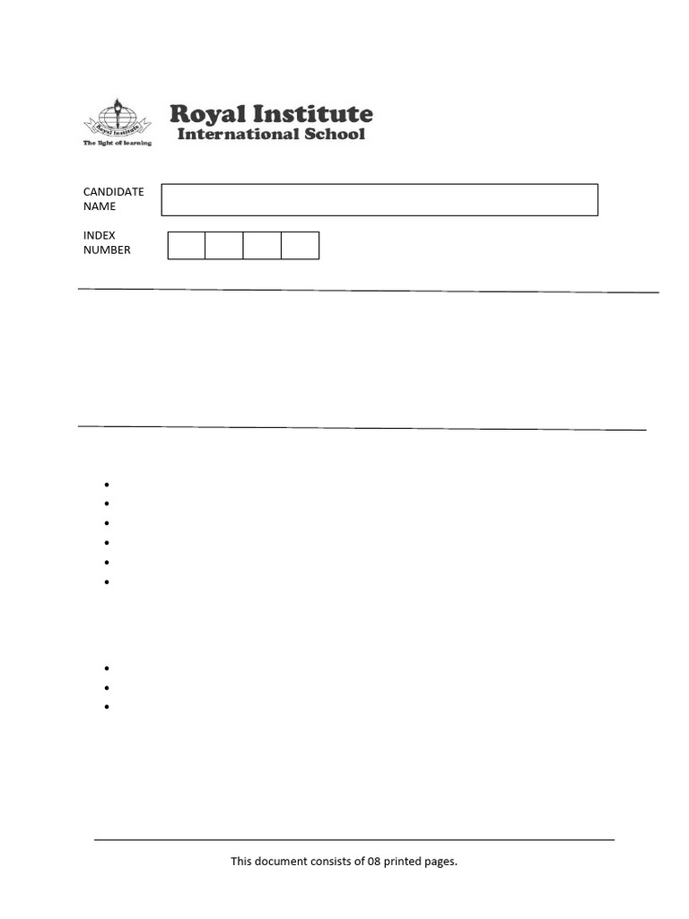 Grade 8 Computer Science Exam 2024 | PDF | Computer Network | Algorithms