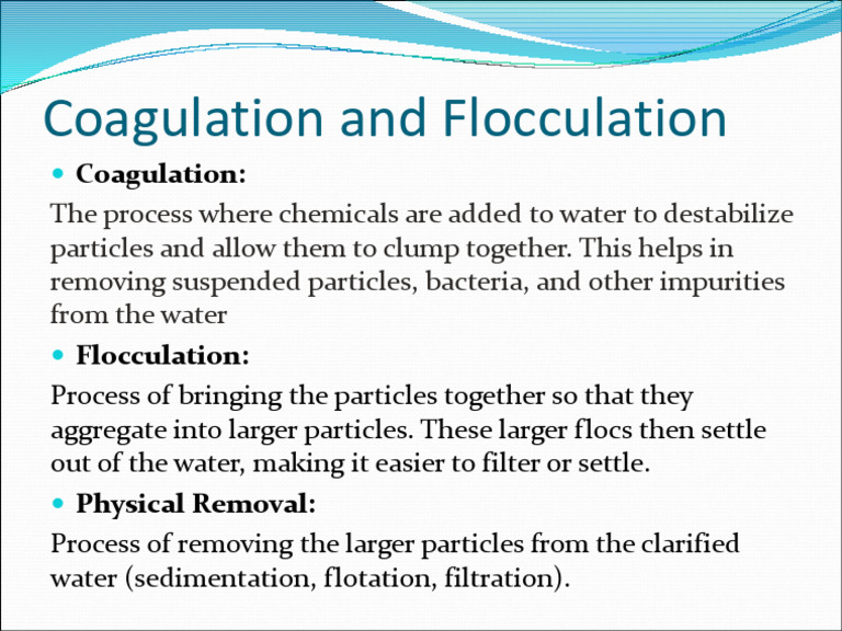 Coagulation and Flocculation in Water Treatment | PDF