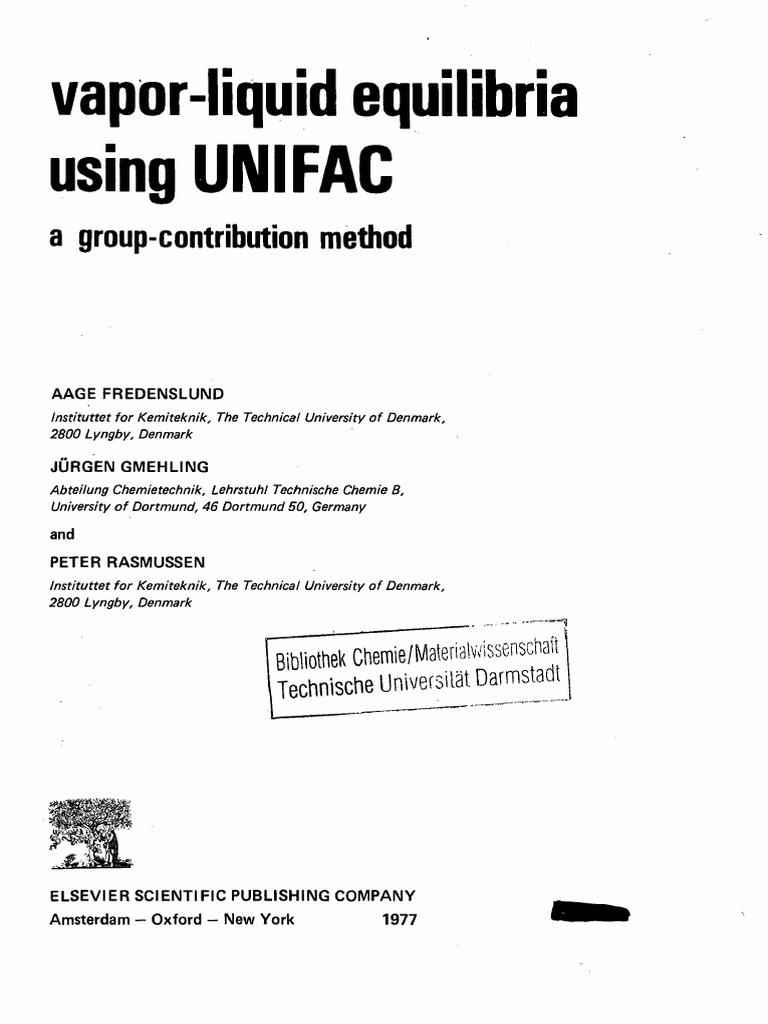 UNIFAC Method for Vapor-Liquid Equilibria | PDF | Chemical Equilibrium ...