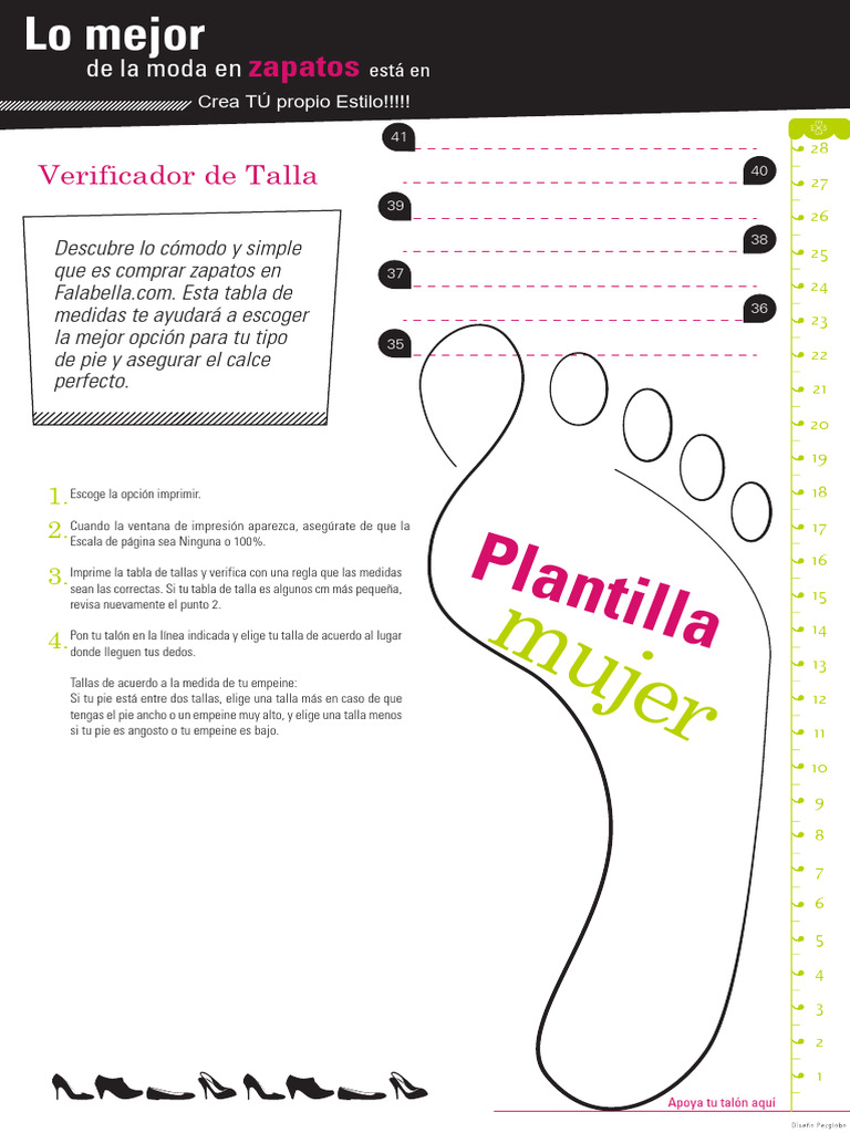 Tabla de Tallas de Zapatos en Guatemala | PDF