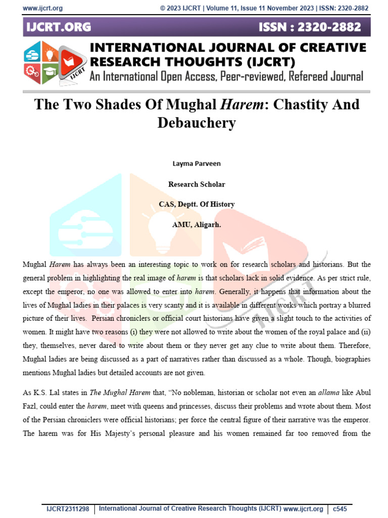 Mughal Harem: Chastity vs. Debauchery | PDF | Harem | Mughal Empire