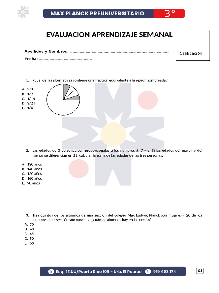 Evaluación Semanal de Aprendizaje | PDF | Estrés (lingüística ...