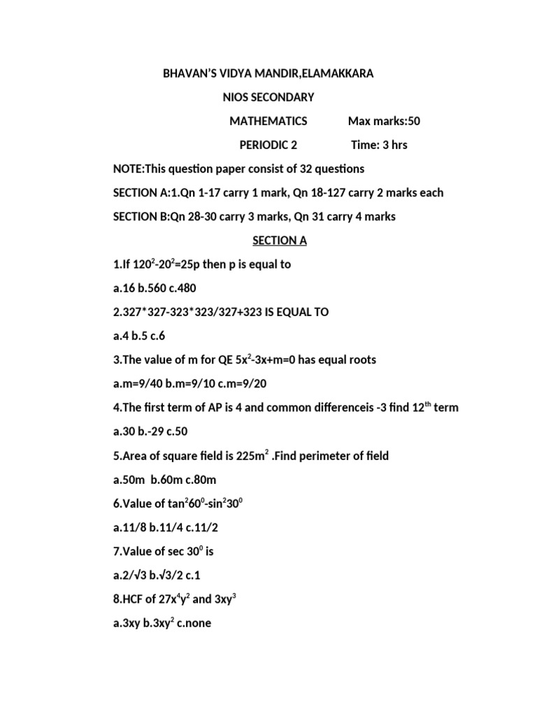 periodic 2 maths sec | PDF | Area | Geometry