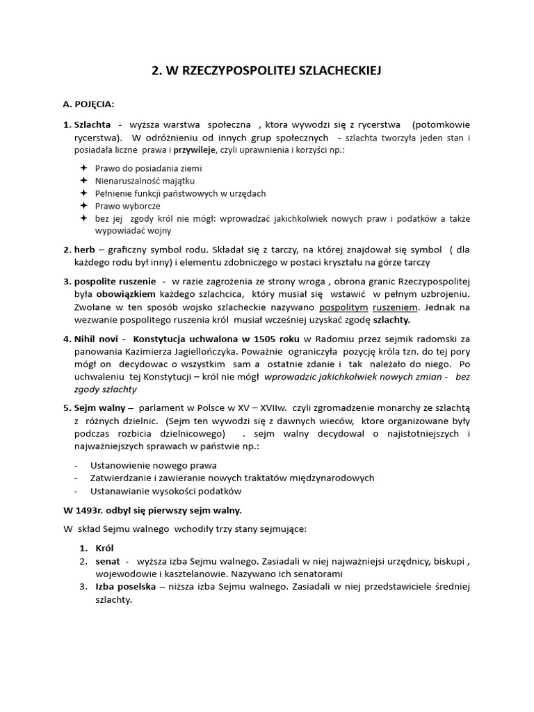 W Rzeczypospolitej Szlacheckiej | PDF