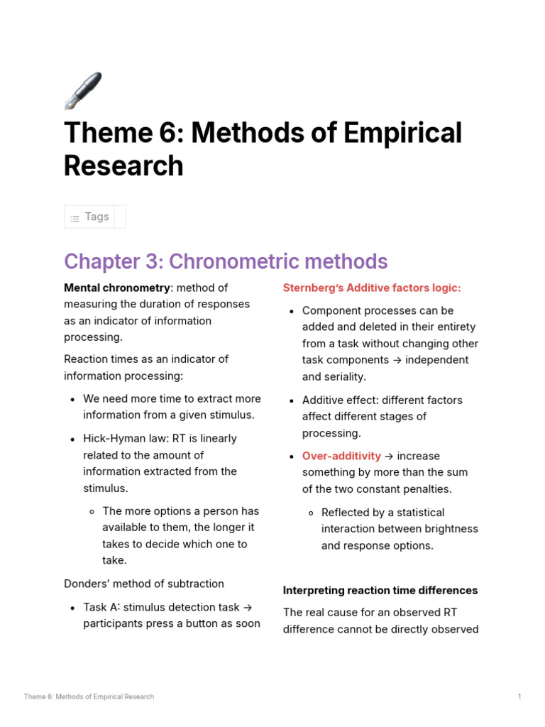 Understanding Mental Chronometry | PDF | Randomized Controlled Trial ...