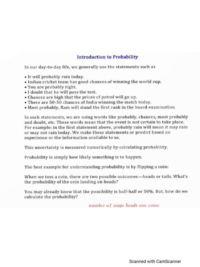 Probability 9th Class | PDF