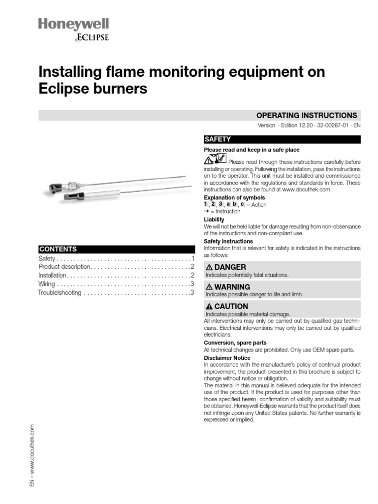 Eclipse Flame Rod Installation Guide | PDF | Electrical Wiring ...