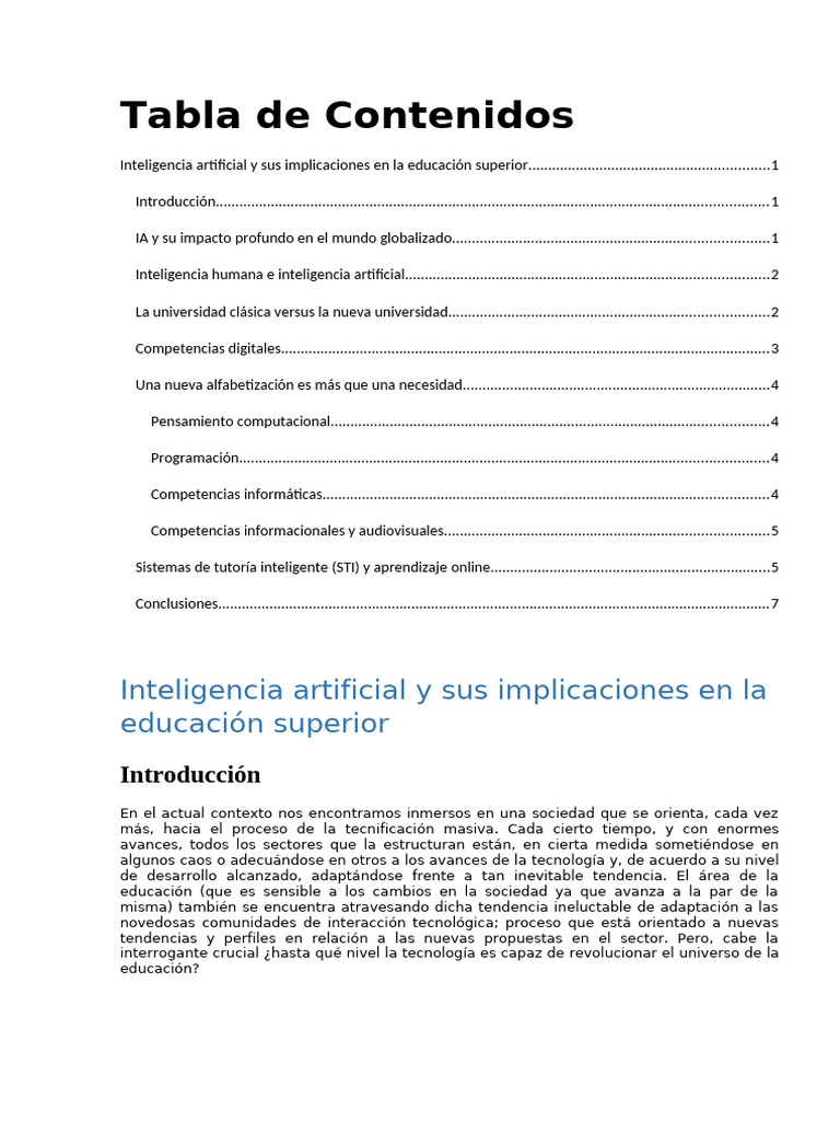 Impacto de la IA en la Educación Superior | PDF | Inteligencia ...