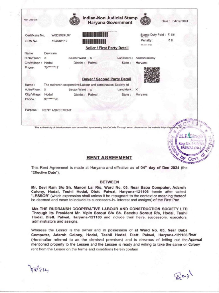 Rent Agreement With All Proofs - 11zon | PDF