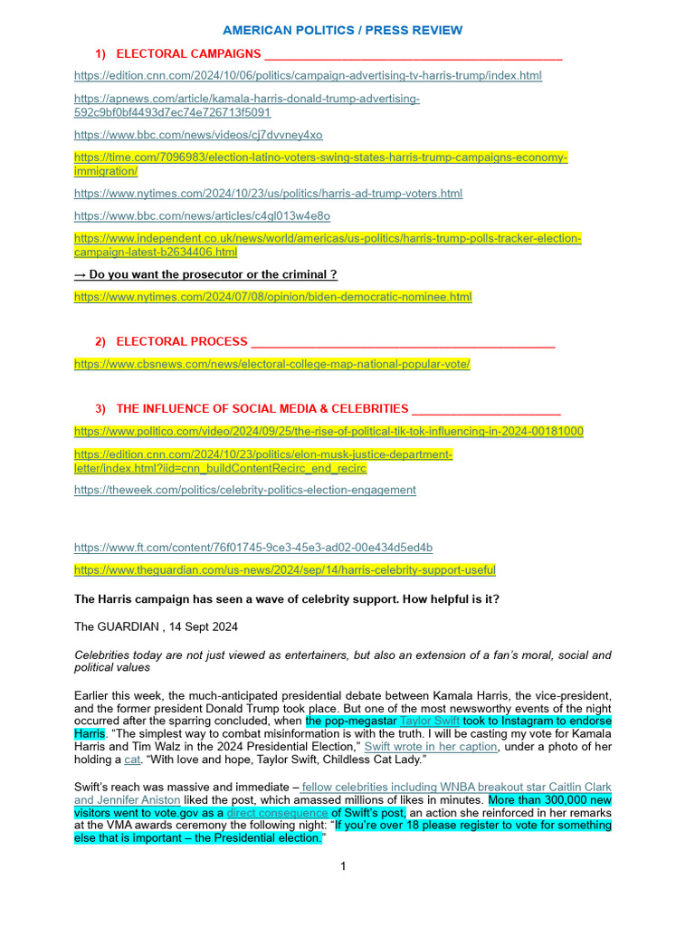AMERICAN POLITICS _ press review bis | PDF | Culture War | American ...