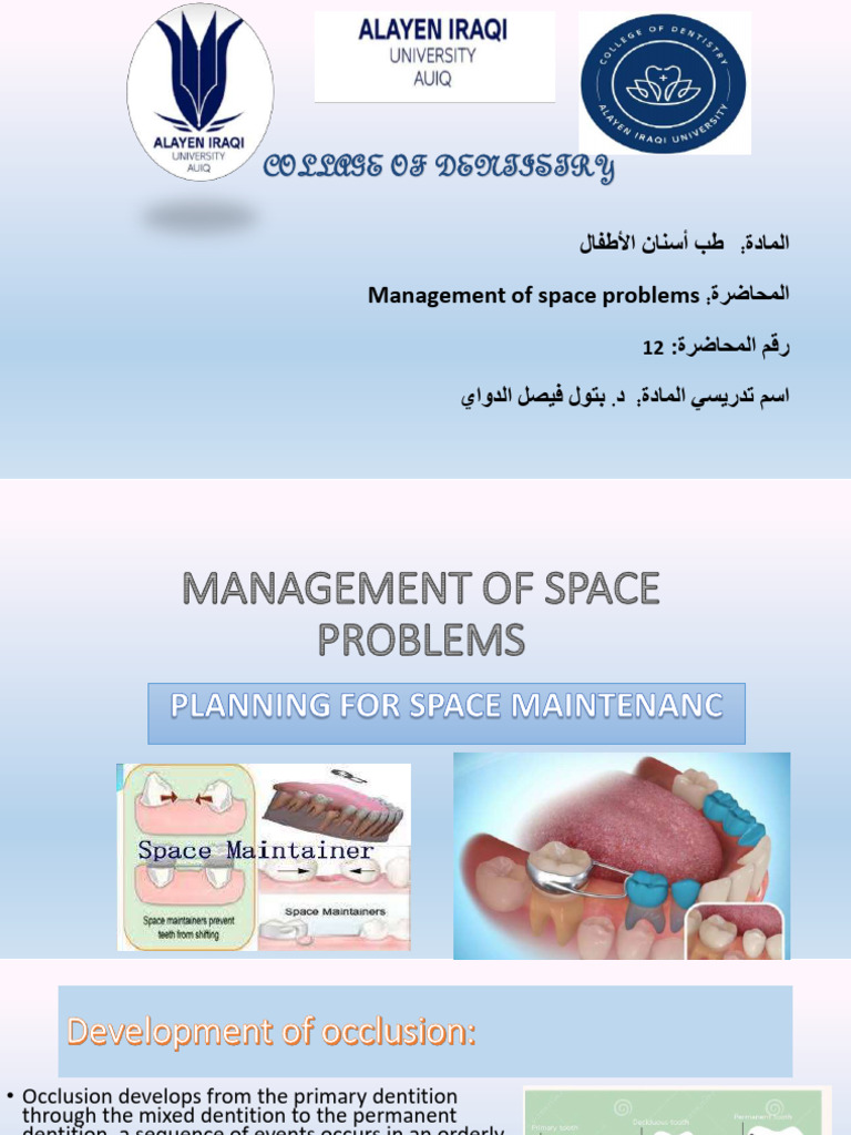 Space Management in Pediatric Dentistry | PDF | Dental Anatomy ...