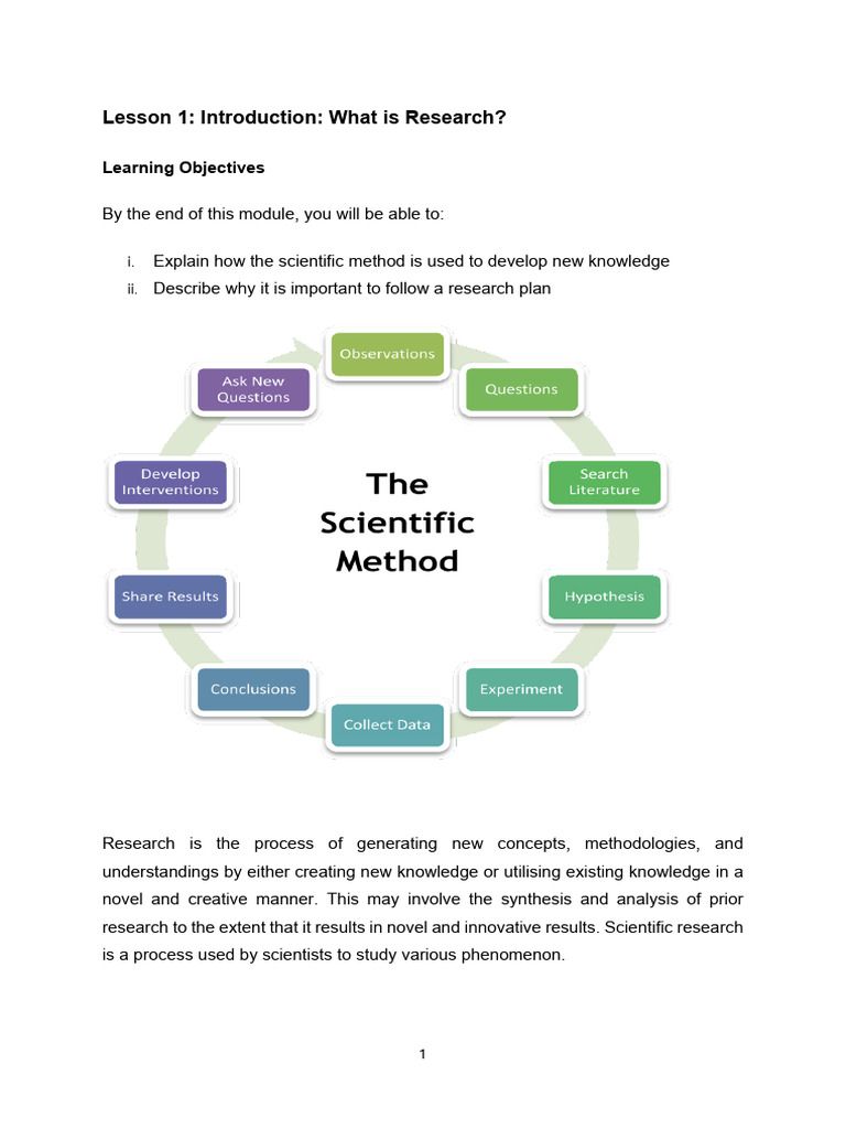 Lesson 1 Introduction What Is Research | PDF | Scientific Method ...