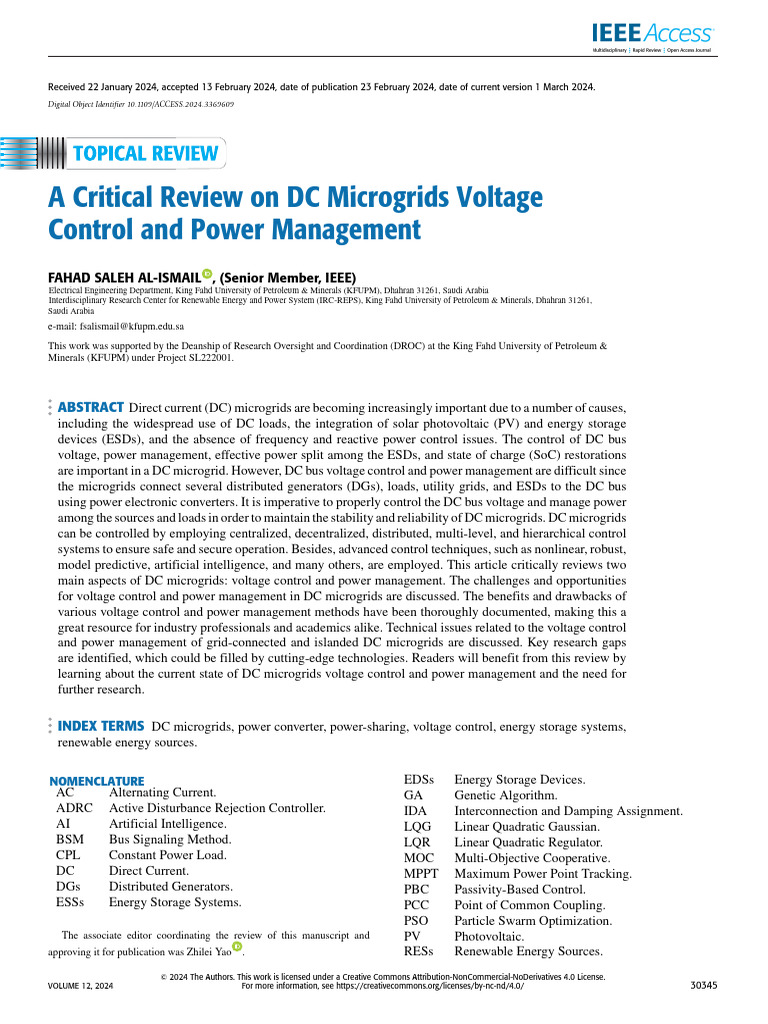 DC Microgrids: Voltage Control Review | PDF | Distributed Generation ...