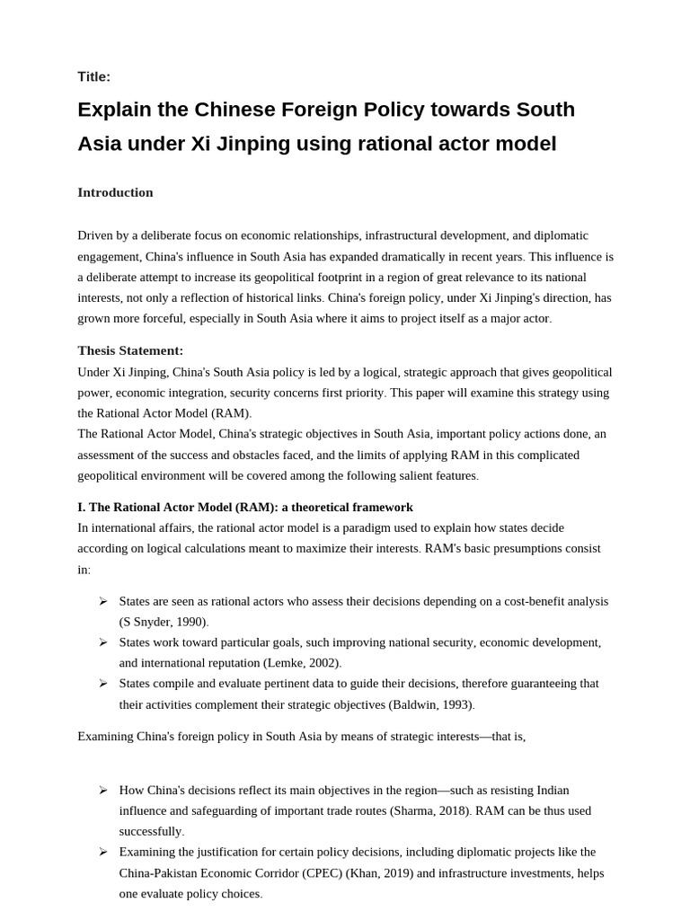 China's Strategic Goals in South Asia | PDF | China | World Politics