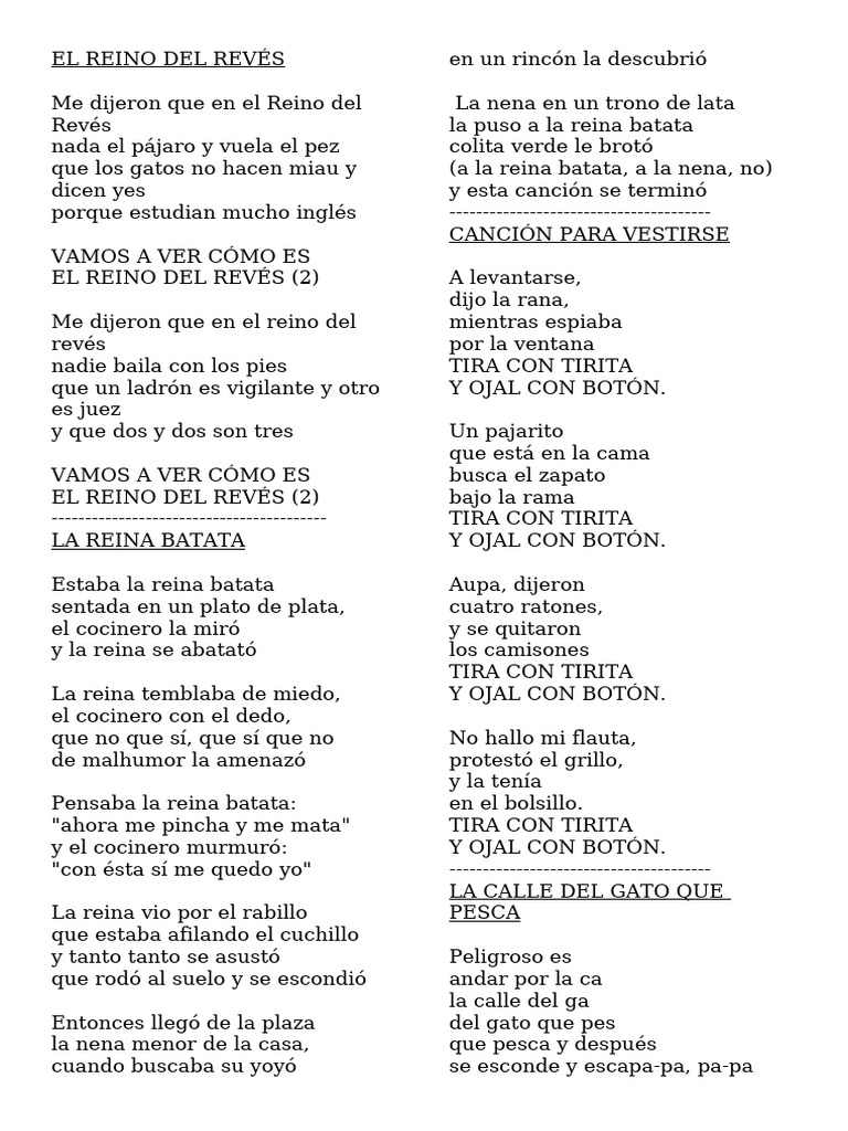 Letras de Canciones de María Elena Walsh | PDF