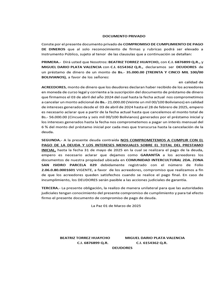 Cumplimiento de Pago | PDF | Pagos | Derecho empresarial