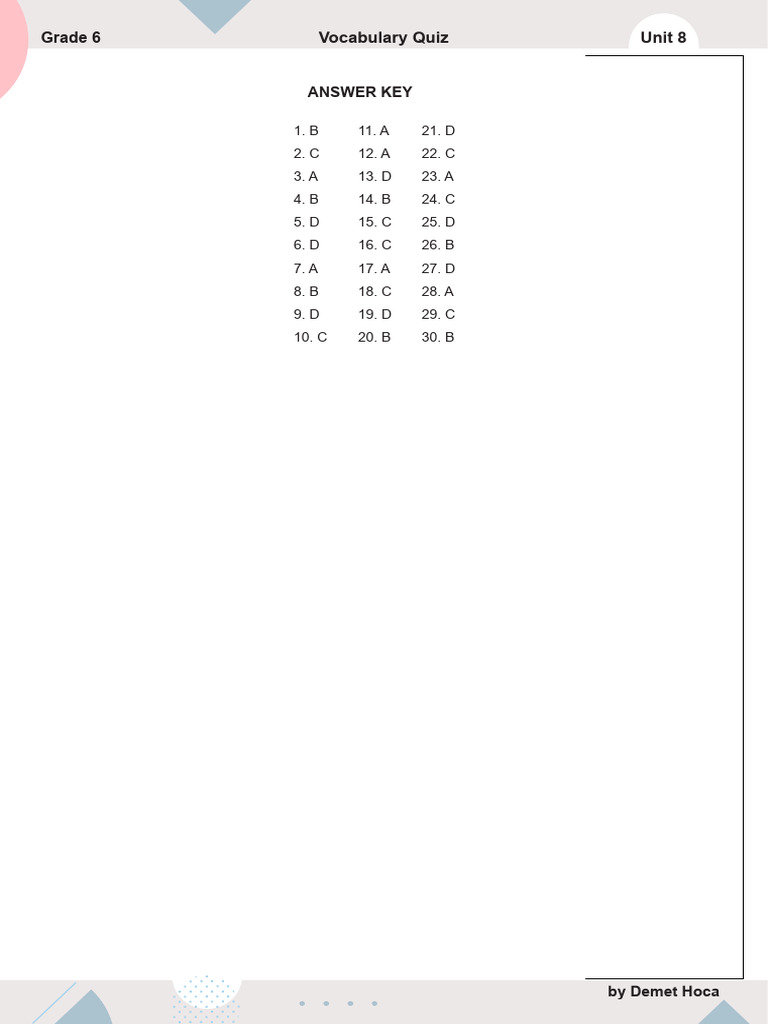 6.8 Answer Key | PDF