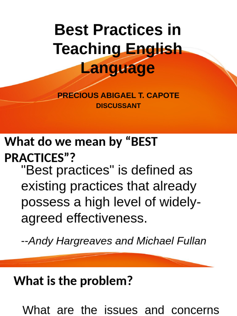 Best Practices in Teaching English Language | PDF