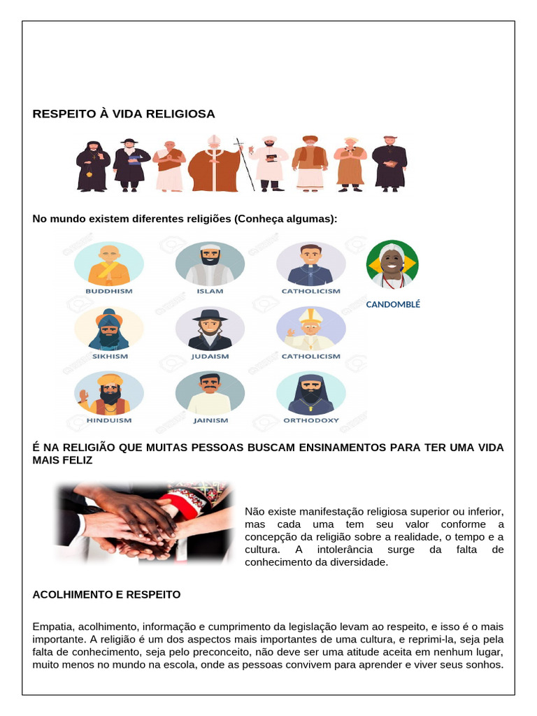 Respeito à Diversidade Religiosa | PDF | Oração | Conhecimento