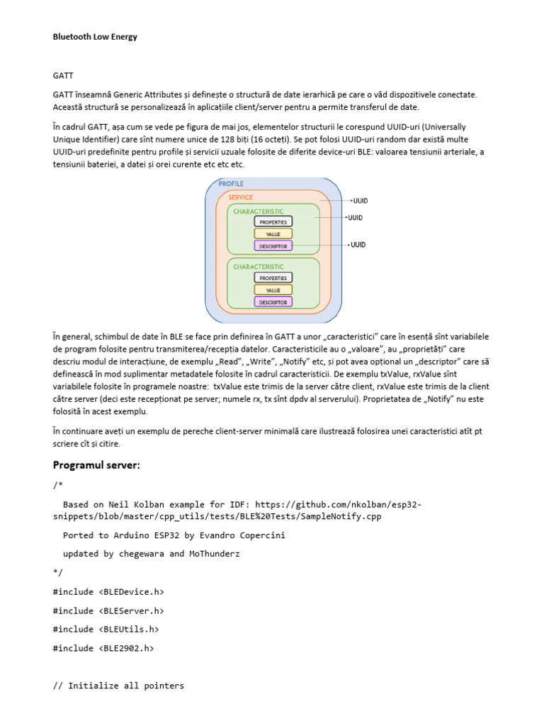 BLE GATT Data Exchange Overview | PDF | Boolean Data Type | Computer ...
