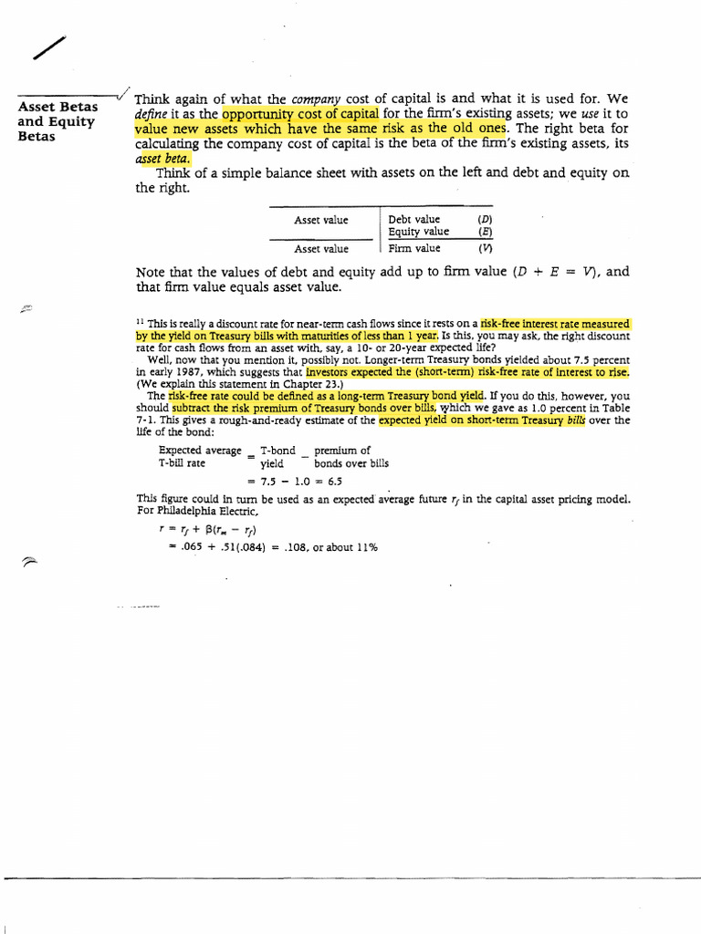 13.2 - Asset Betas and Equity Betas | PDF | Cost Of Capital | Beta ...