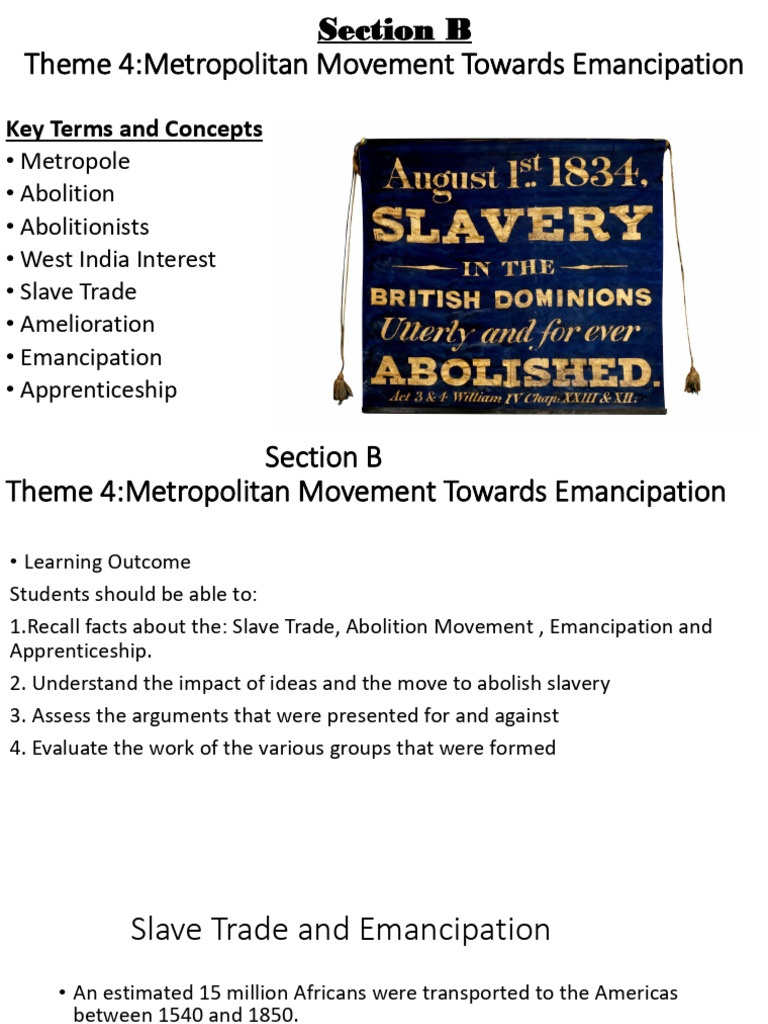 Metropolitan Movements for Emancipation | PDF | Abolitionism | Slavery
