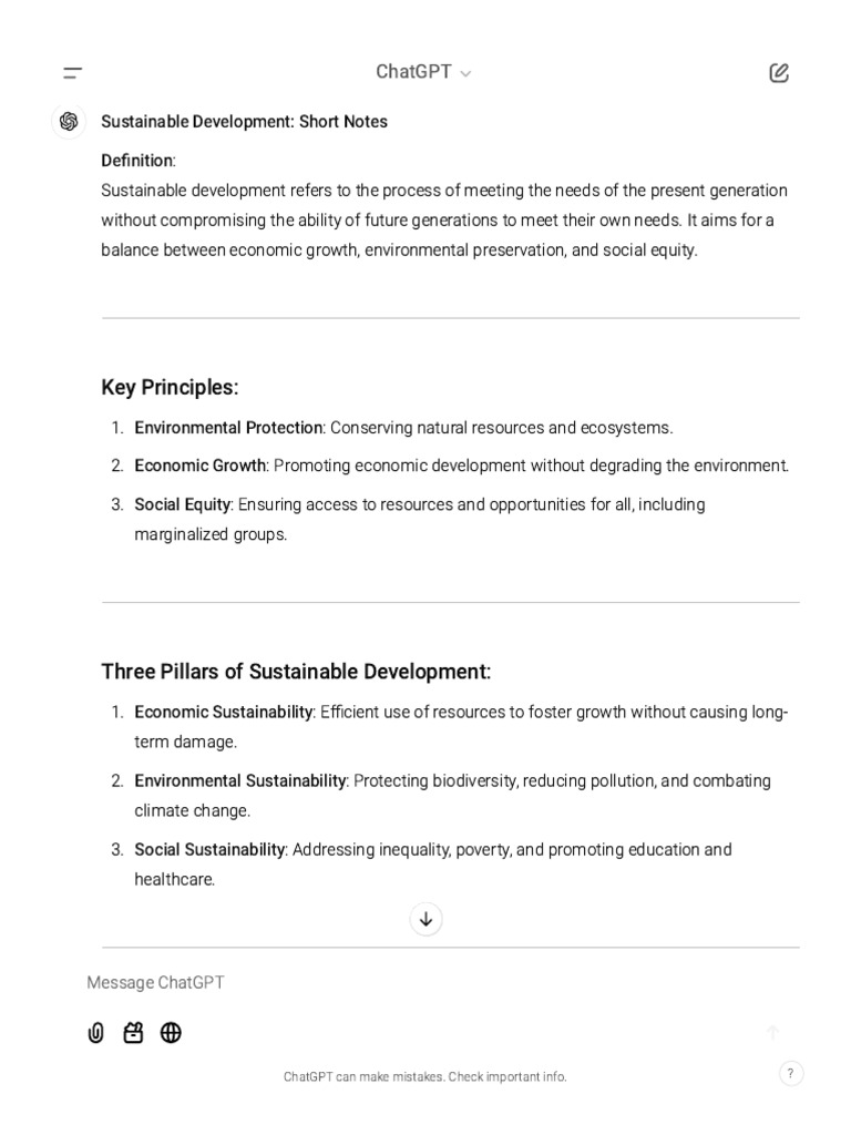 Key Concepts of Sustainable Development | PDF