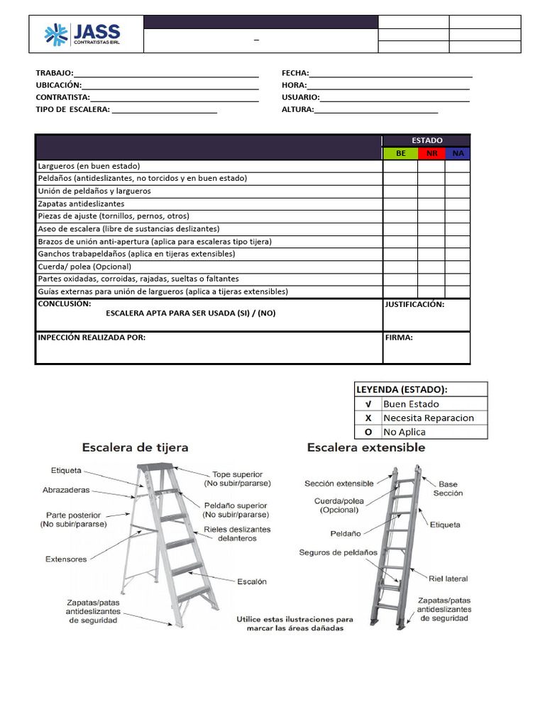 Inspección Pre-uso de Escaleras | PDF