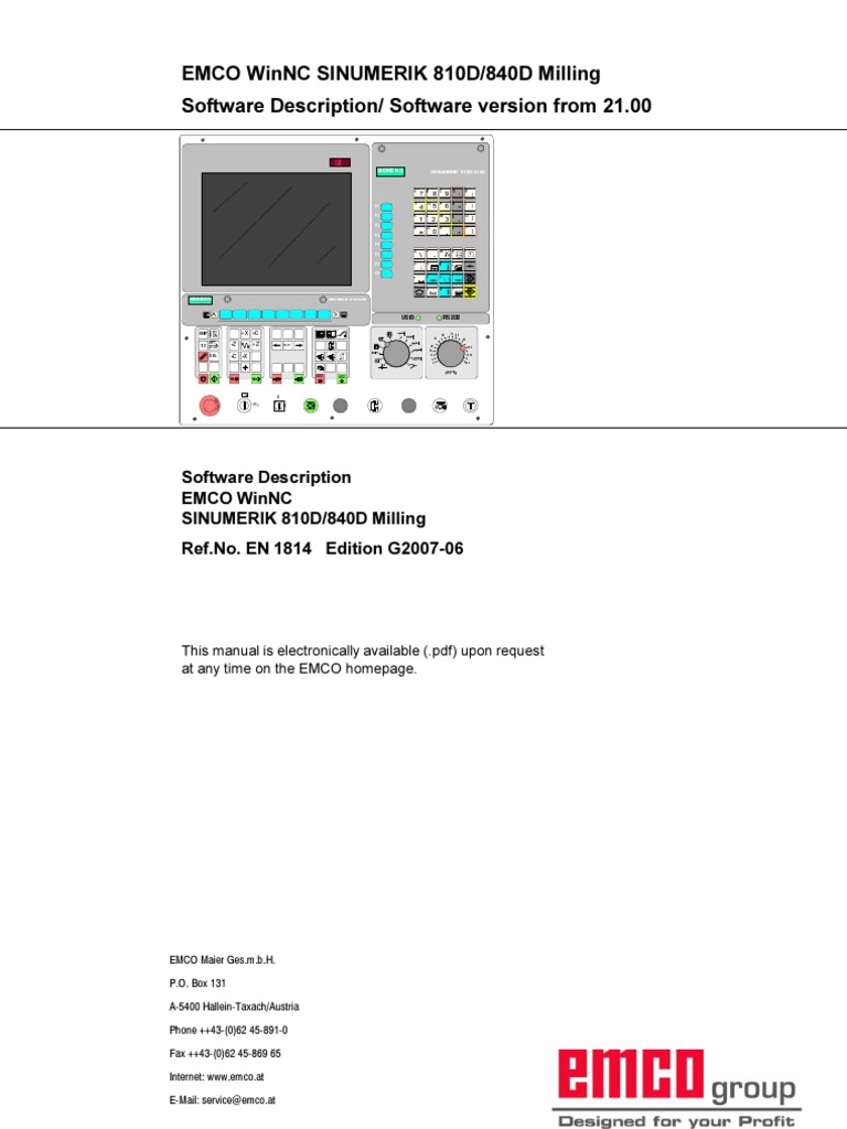 Sinumerik840D Mill en G | PDF | Parameter (Computer Programming