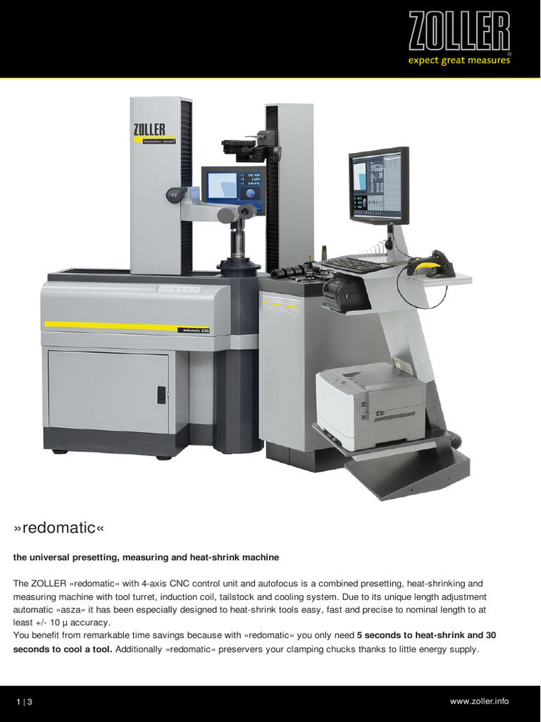 ZOLLER Redomatic 600: Tool Presetting & Shrinking | PDF | Numerical ...