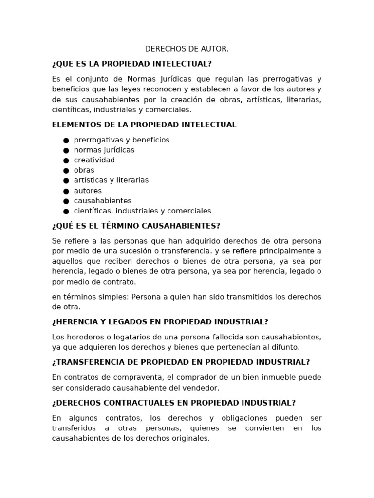 Propiedad Intelectual y Derechos de Autor | PDF | Propiedad intelectual ...