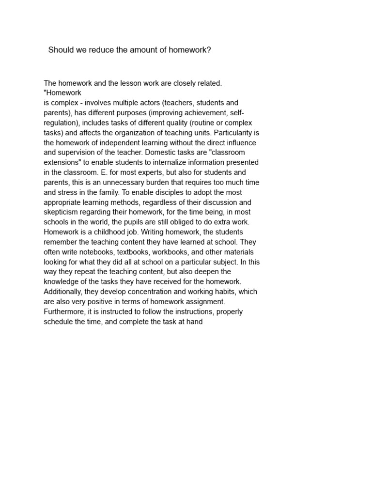 Should We Reduce Homework Burden? | PDF