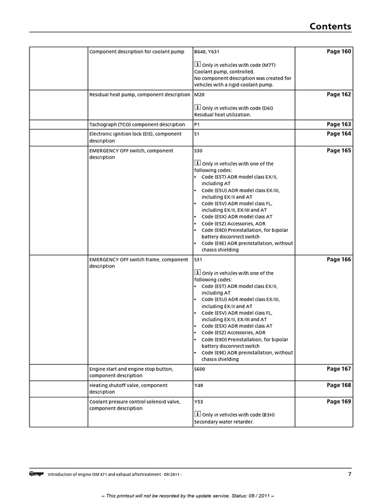Engine OM 471 Component Descriptions | PDF | Automotive Industry | Land ...