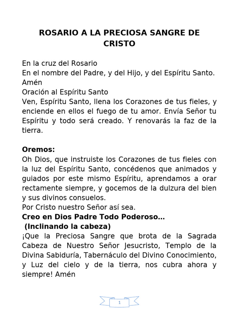 Terrific Rosario A La Preciosa Sangre De Cristo Pictures