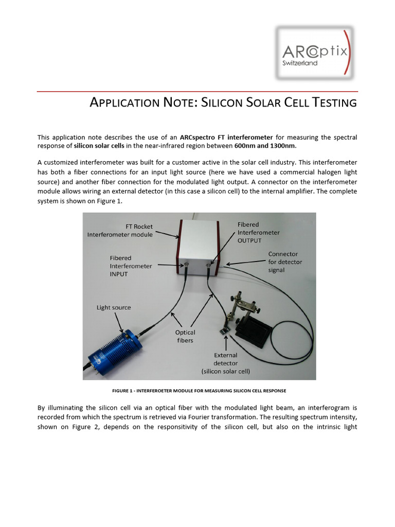 Silicon Solar Cell Testing Application Note | PDF | Interferometry ...