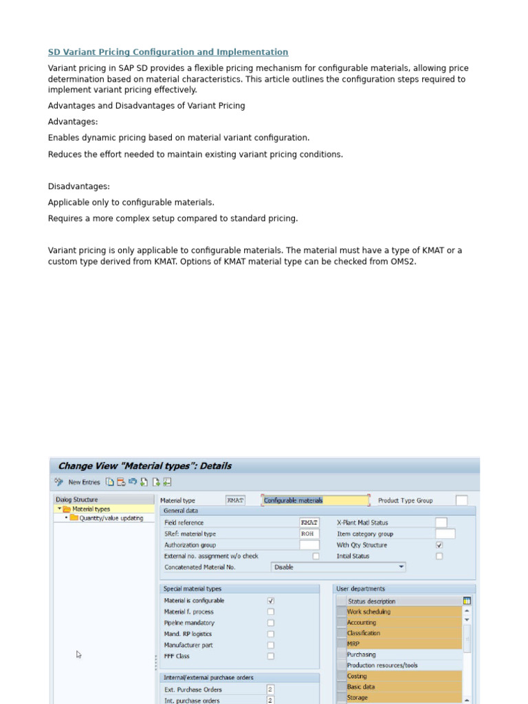 SAP SD Variant Pricing Configuration Guide | PDF | Pricing | Computing