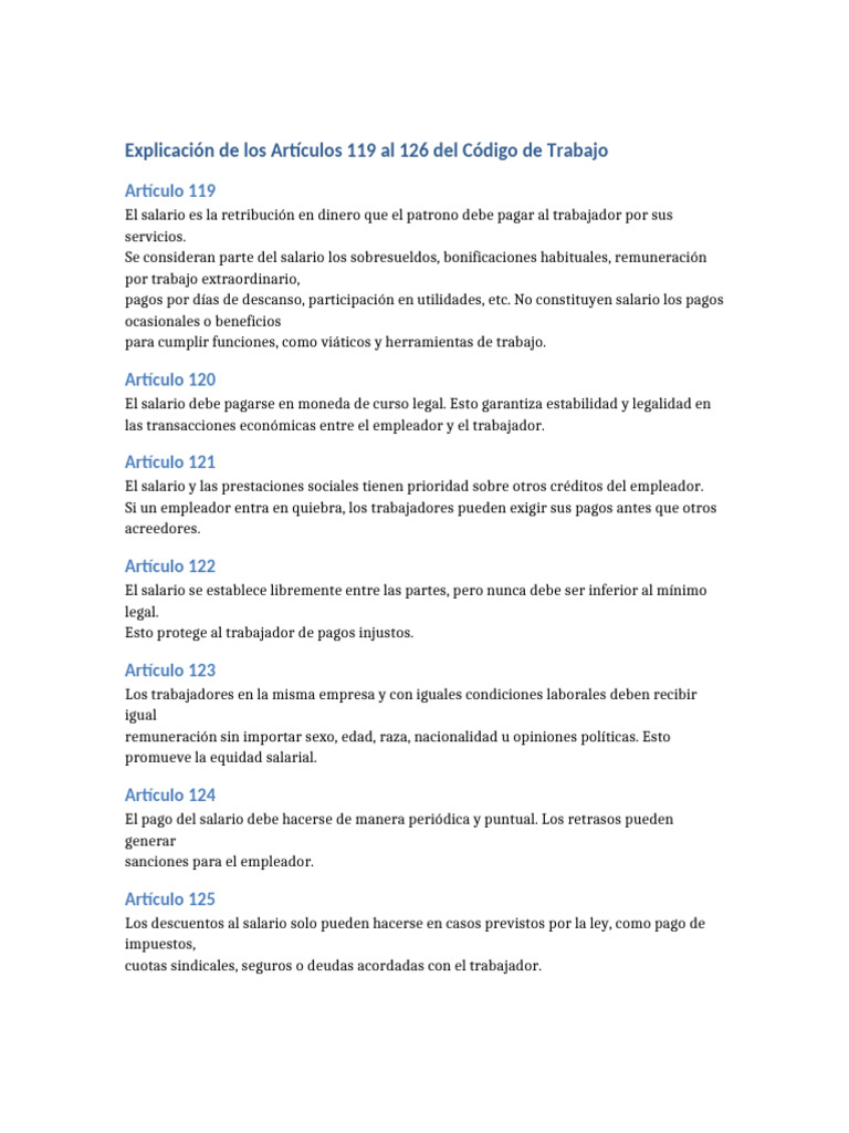 Explicacion Articulos 119 126 | PDF