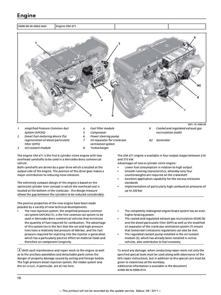 Mercedes OM 471 Engine Overview | PDF | Engines | Diesel Engine