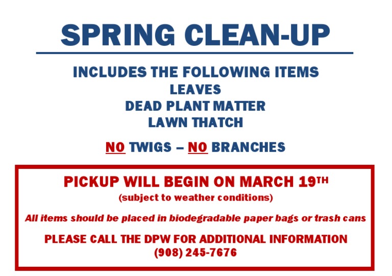 2012 Spring Clean Up | PDF | Home & Garden