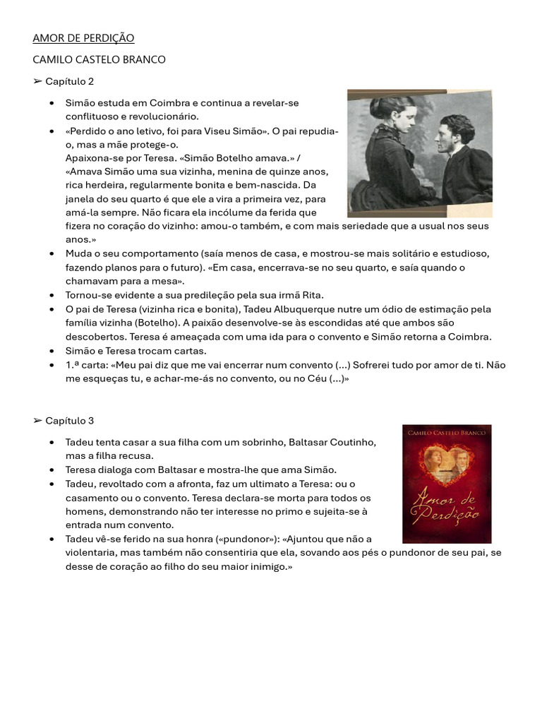 Amor Proibido em Amor de Perdição | PDF