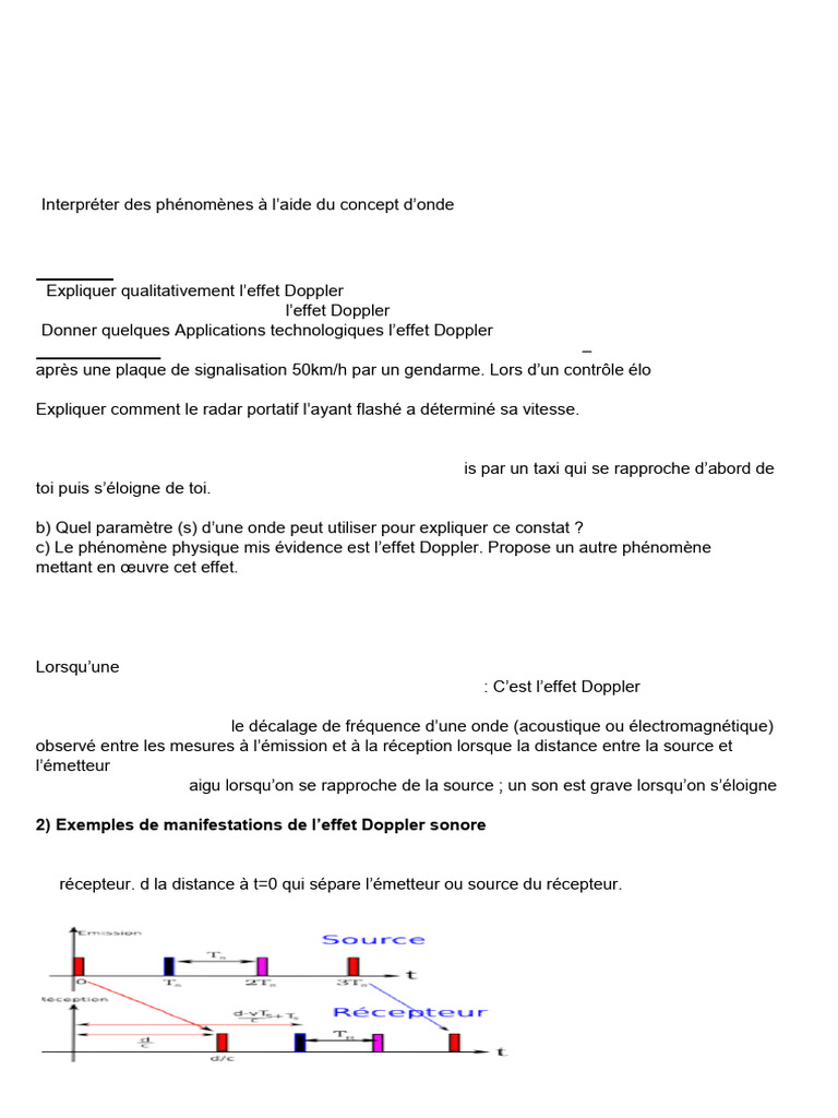 Cours sur l'effet Doppler en physique PDF Effet Doppler Radar — free download