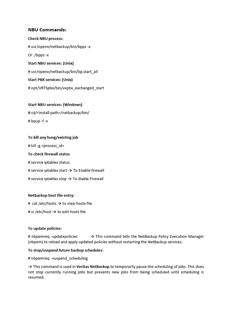 NBU Command Reference Guide | PDF