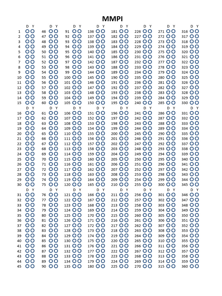 MMPI Test: Questions et Réponses | PDF