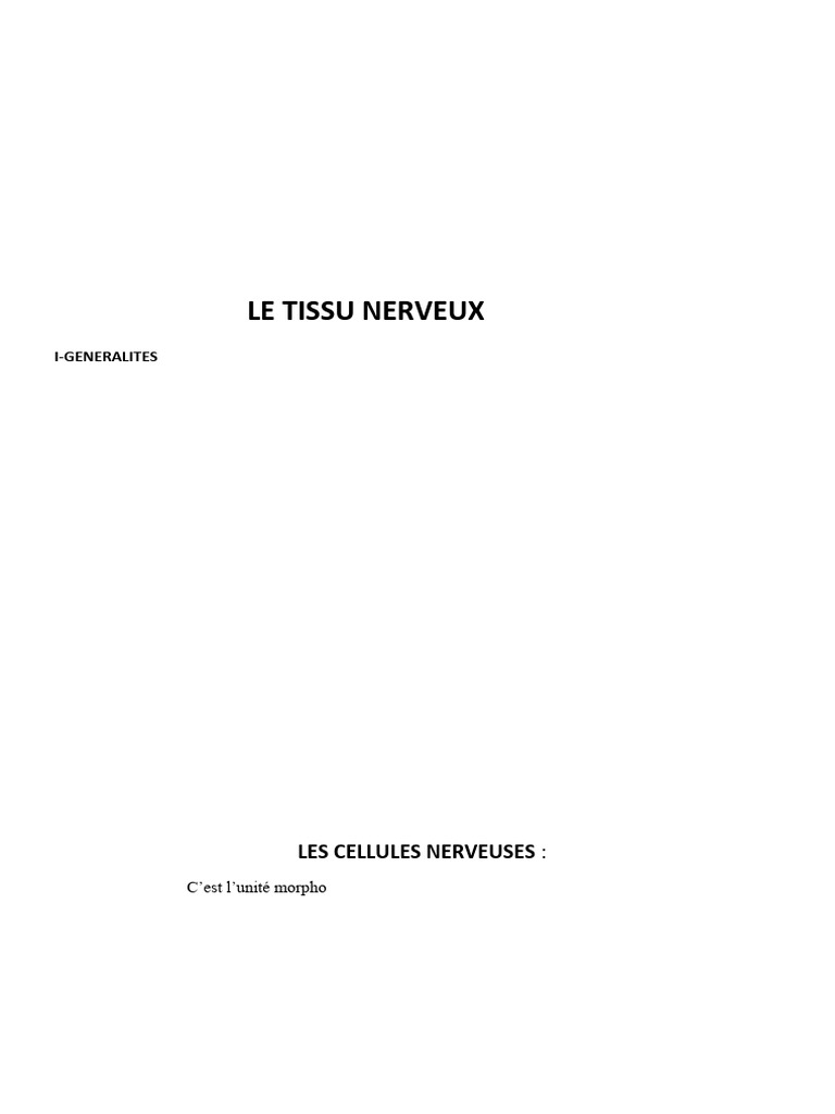 Introduction au tissu nerveux | PDF | Système nerveux | Neurone