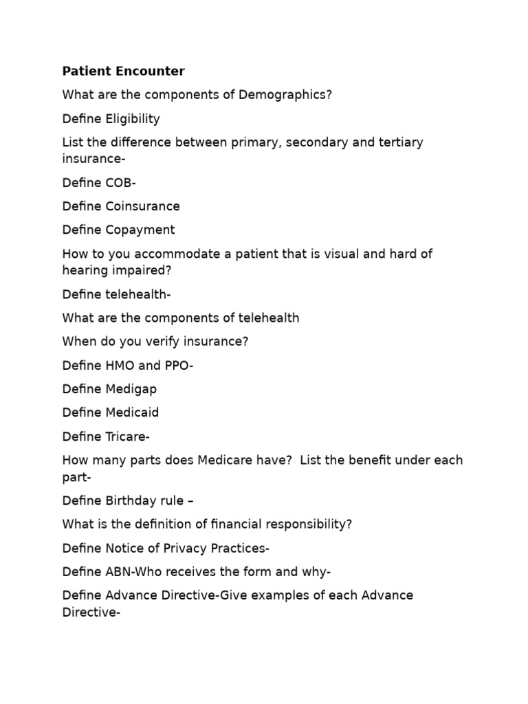 Key Components of Patient Encounter Process | PDF