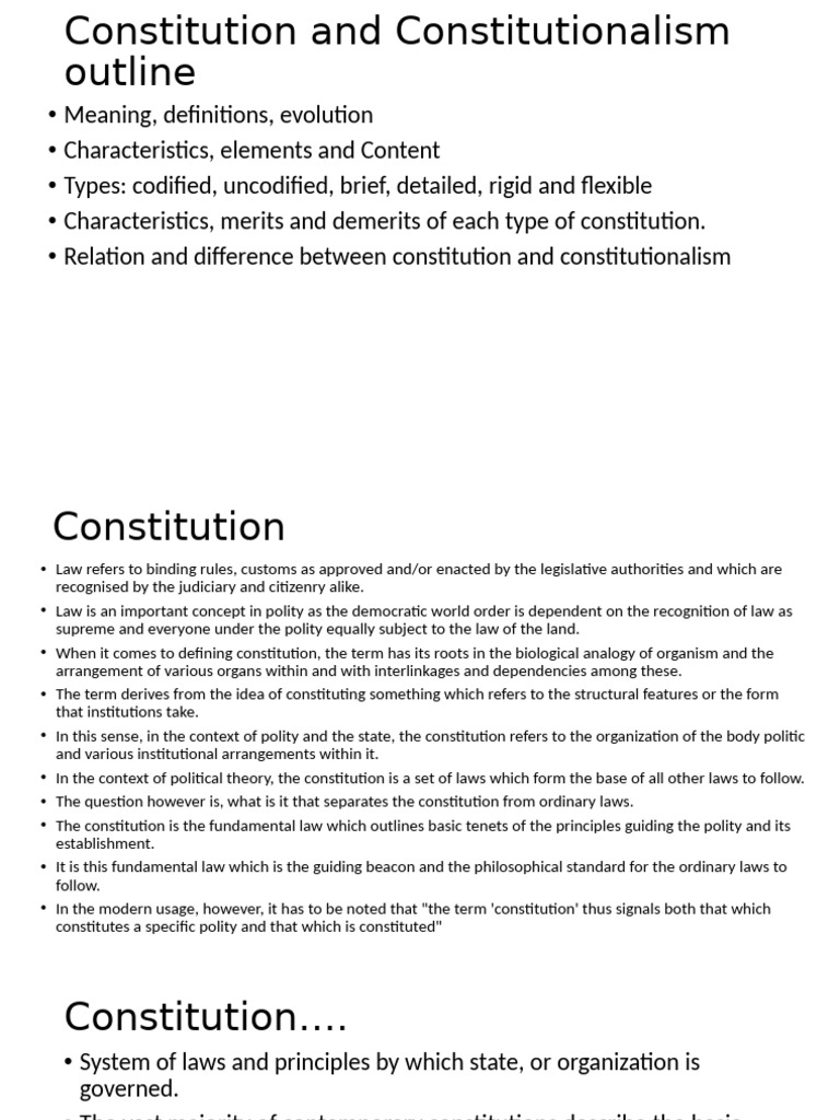 Understanding Constitution and Constitutionalism | PDF | Constitution ...