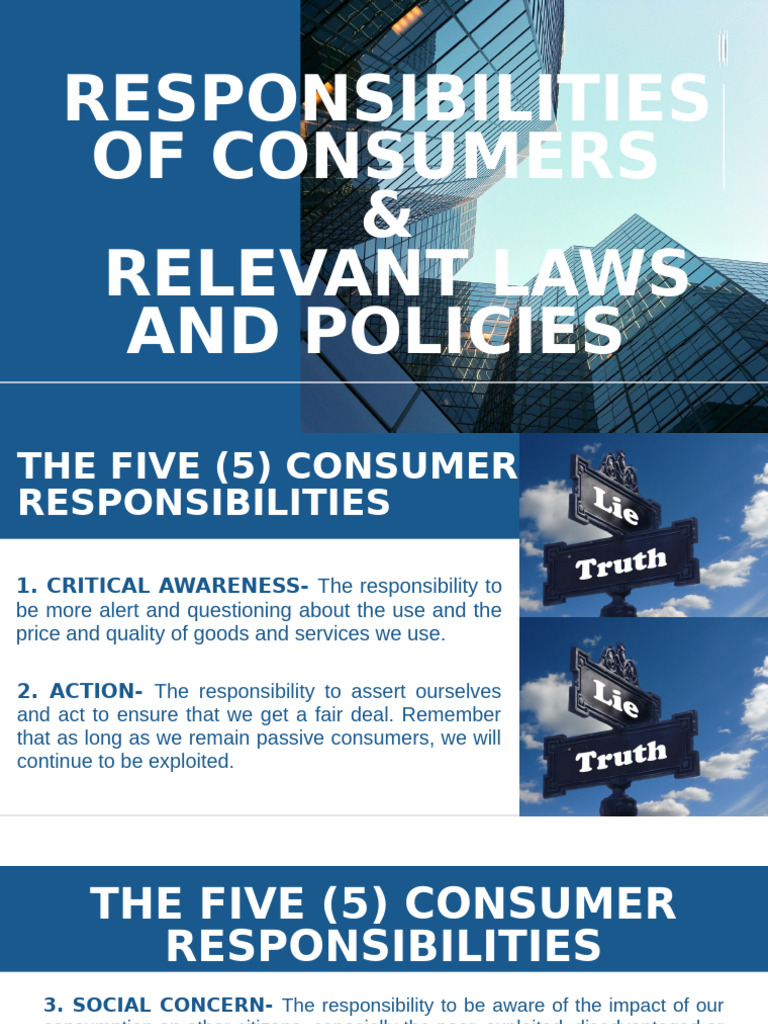 Consumer Responsibilities and Laws | PDF | Economies